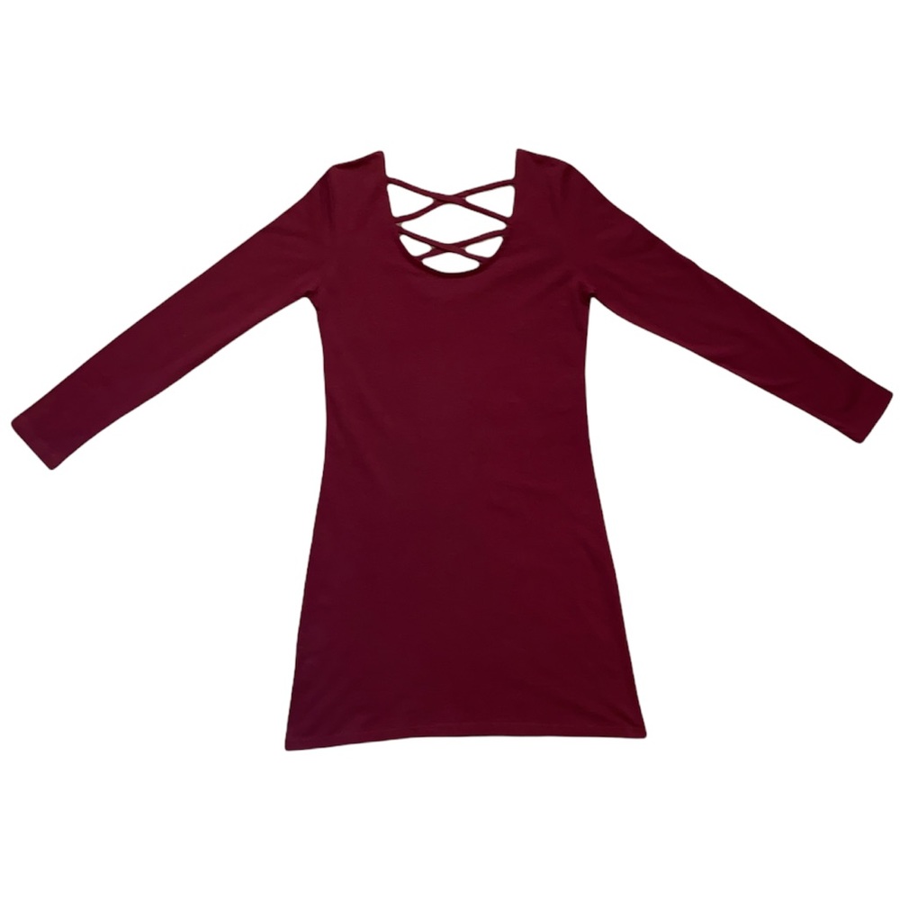 Long-Sleeve Dress Criss-Cross Neck- Synergy Organic Clothing